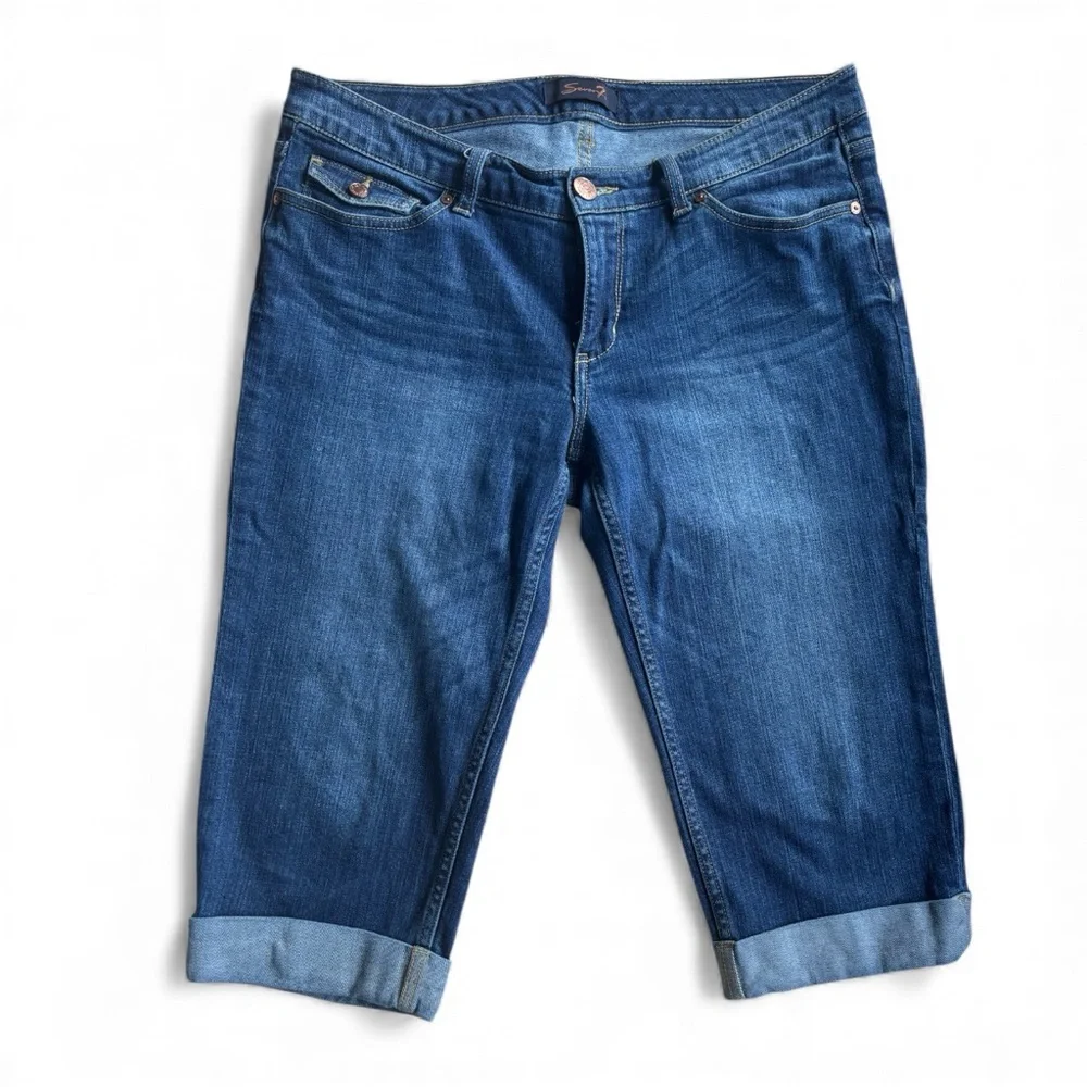 Seven Brand Capri Women's Blue Denim Jeans - Picture 2 of 4
